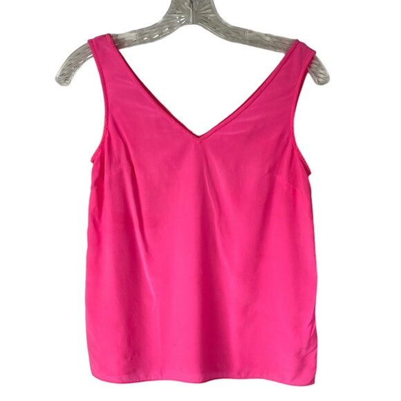 Lilly Pulitzer Sleeveless Silk Shirt Blouse Womens XXS Pink Barbie Core - Picture 1 of 8